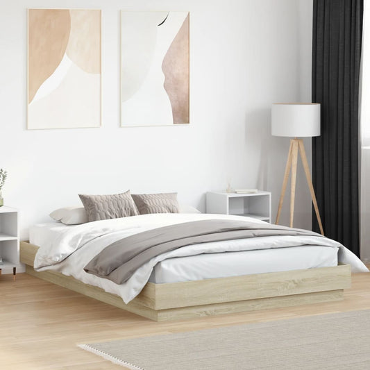 Bed Frame without Mattress Sonoma Oak 160x200 cm
