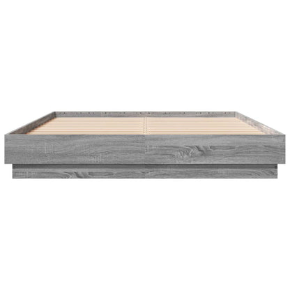 Bed Frame without Mattress Grey Sonoma 160x200 cm