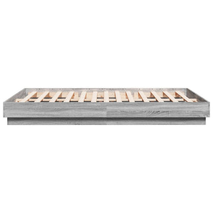 Bed Frame without Mattress Grey Sonoma 160x200 cm