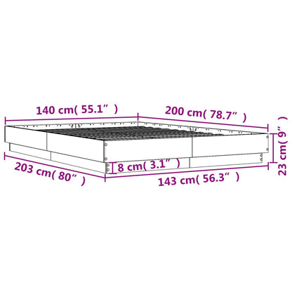 Bed Frame without Mattress White 140x200 cm