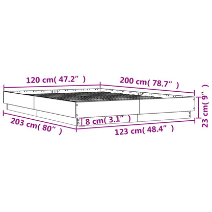 Bed Frame without Mattress White 120x200 cm