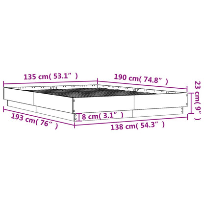Bed Frame without Mattress Sonoma Oak 135x190 cm Double