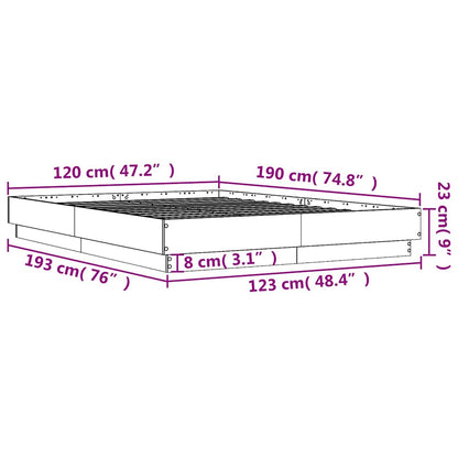Bed Frame without Mattress White 120x190 cm Small Double
