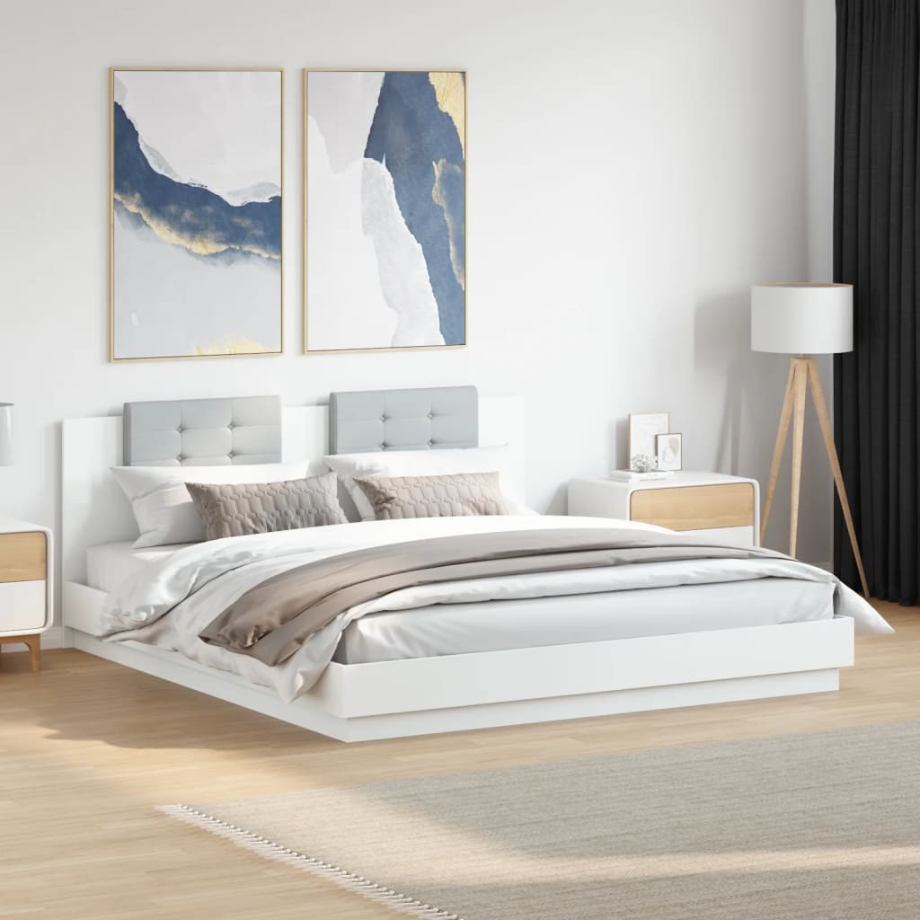 Bed Frame without Mattress White 160x200 cm
