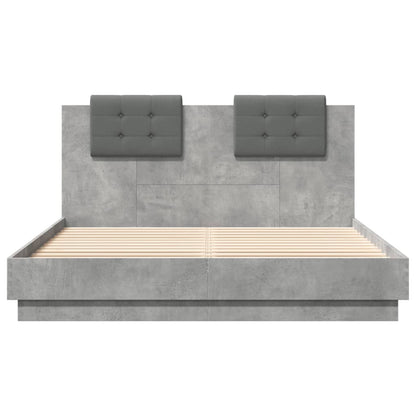 Bed Frame without Mattress Concrete Grey 140x200 cm