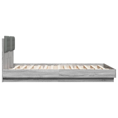 Bed Frame without Mattress Grey Sonoma 140x200 cm