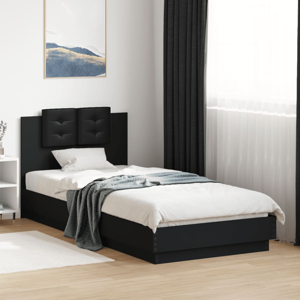 Bed Frame without Mattress Black 100x200 cm
