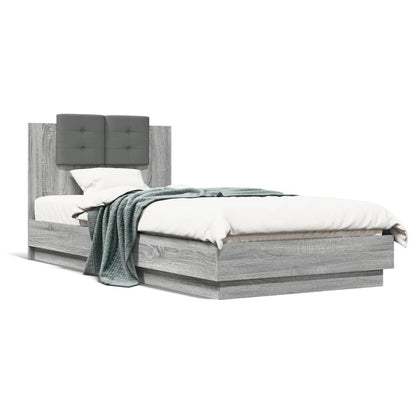 Bed Frame without Mattress Grey Sonoma 100x200 cm
