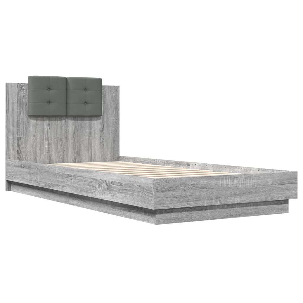 Bed Frame without Mattress Grey Sonoma 100x200 cm