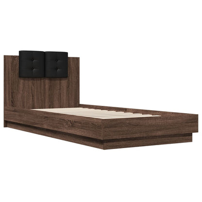 Bed Frame without Mattress Brown Oak 100x200 cm