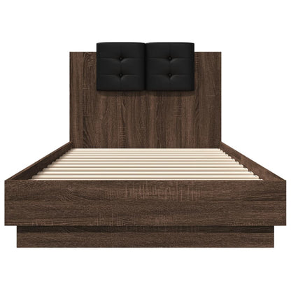 Bed Frame without Mattress Brown Oak 100x200 cm