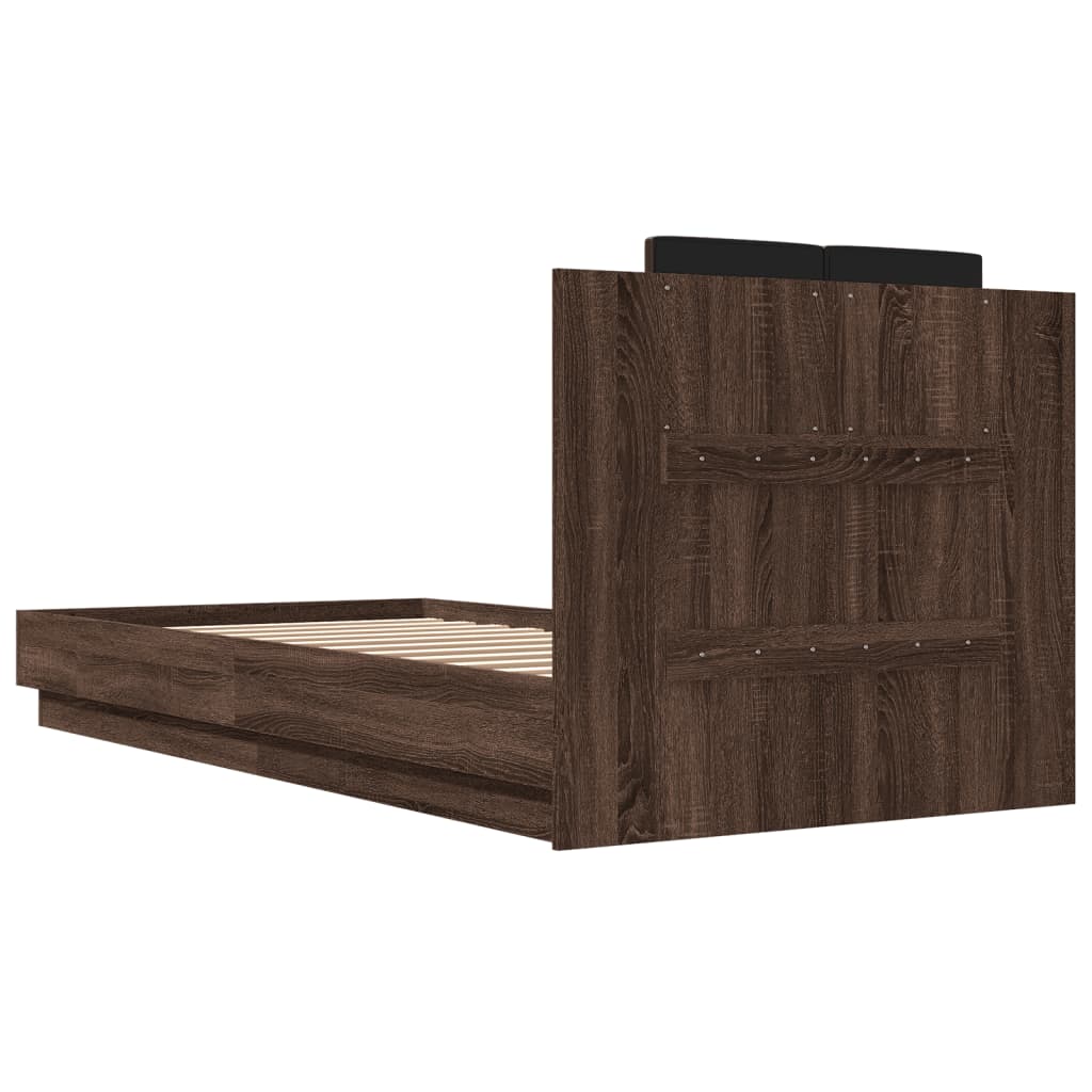 Bed Frame without Mattress Brown Oak 100x200 cm