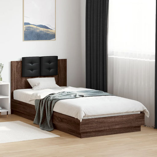 Bed Frame without Mattress Brown Oak 100x200 cm