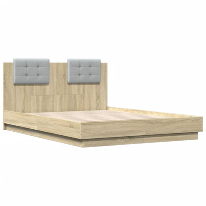 Bed Frame without Mattress Sonoma Oak 135x190 cm Double