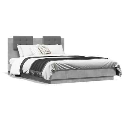 Bed Frame without Mattress Concrete Grey 135x190 cm Double