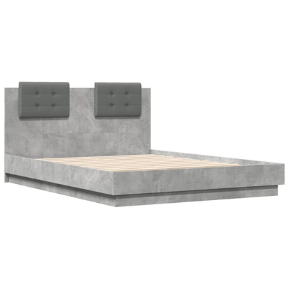 Bed Frame without Mattress Concrete Grey 120x190 cm Small Double
