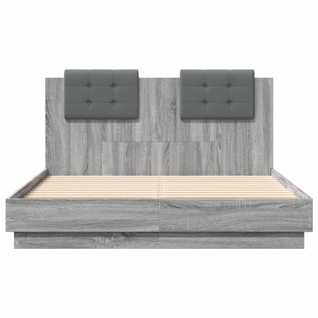 Bed Frame without Mattress Grey Sonoma 120x190 cm Small Double