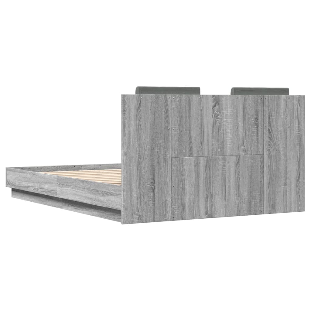Bed Frame without Mattress Grey Sonoma 120x190 cm Small Double