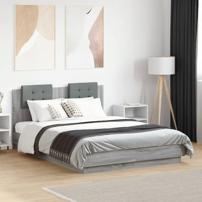 Bed Frame without Mattress Grey Sonoma 120x190 cm Small Double