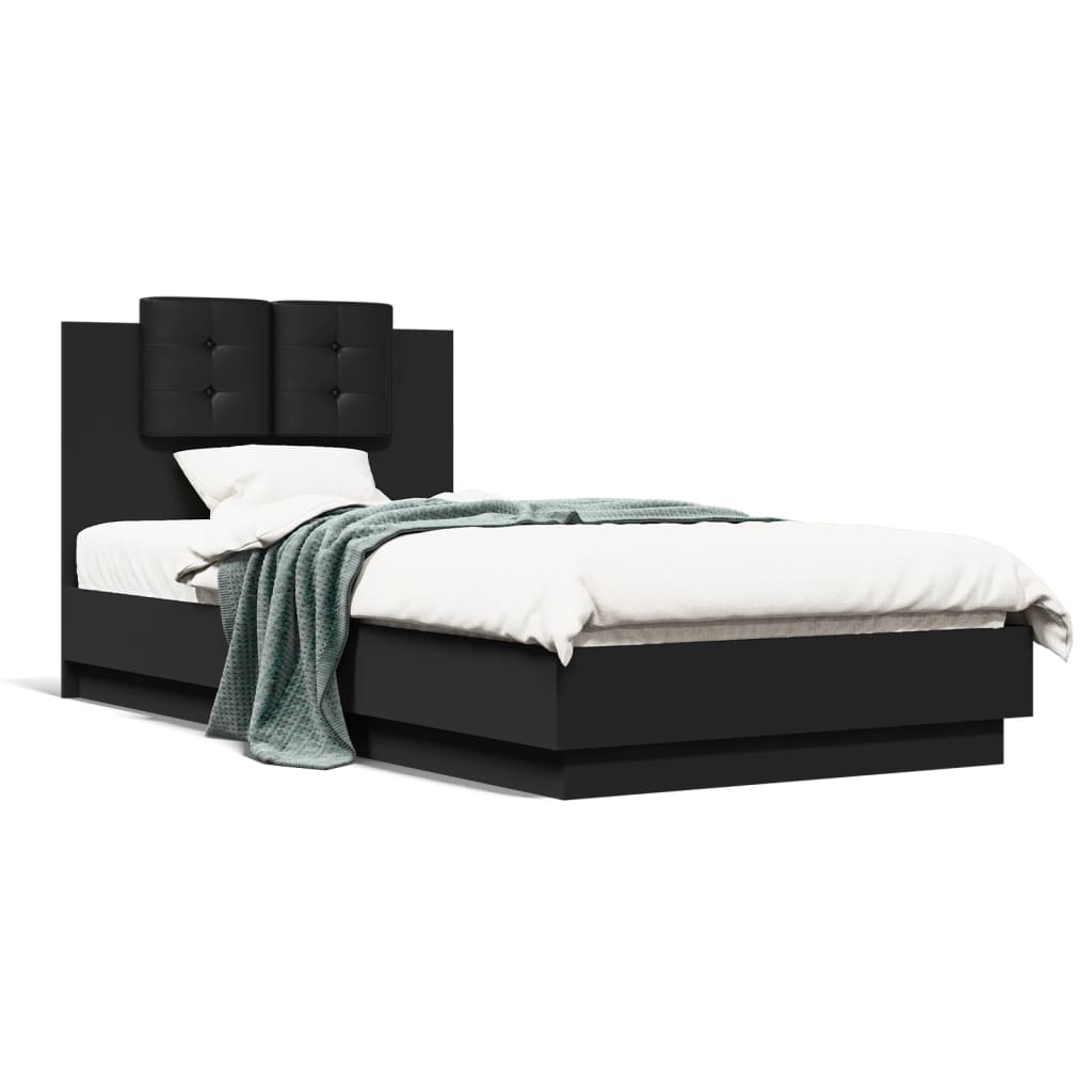 Bed Frame without Mattress Black 90x190 cm Single