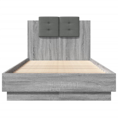 Bed Frame without Mattress Grey Sonoma 90x190 cm Single