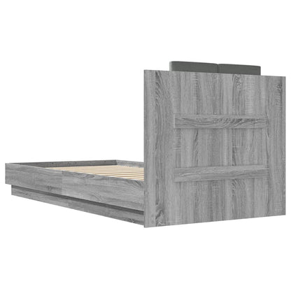 Bed Frame without Mattress Grey Sonoma 90x190 cm Single