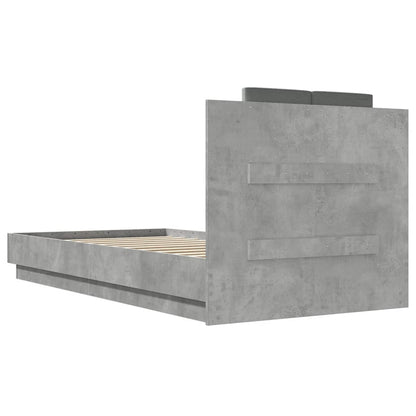 Bed Frame without Mattress Concrete Grey 75x190 cm Small Single