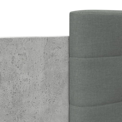 Bed Frame with LED without Mattress Concrete Grey 200x200 cm