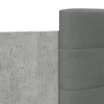 Bed Frame with LED without Mattress Concrete Grey 120x200 cm