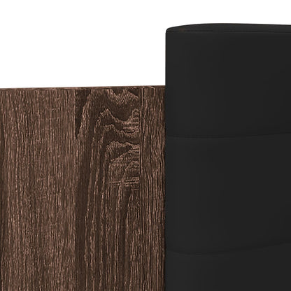 Bed Frame with LED without Mattress Brown Oak 75x190 cm Small Single