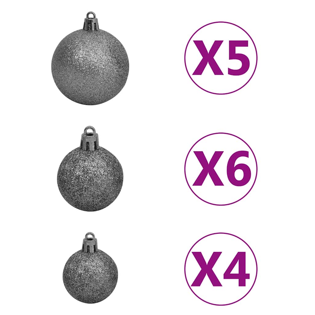 Artificial Christmas Tree 150 LEDs&Ball Set&Flocked Snow 150 cm