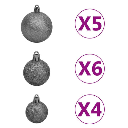 Artificial Christmas Tree 150 LEDs&Ball Set&Flocked Snow 150 cm