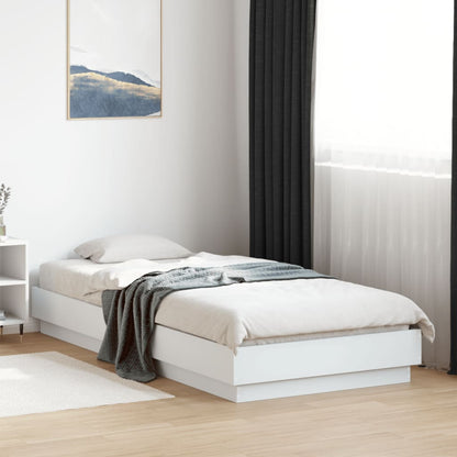 Bed Frame without Mattress with LED Lights White 100x200 cm