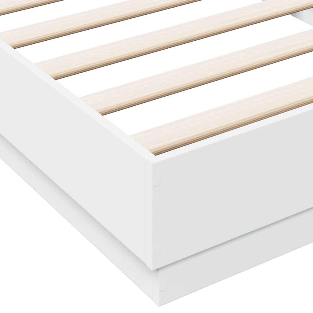 Bed Frame without Mattress with LED Lights White 100x200 cm