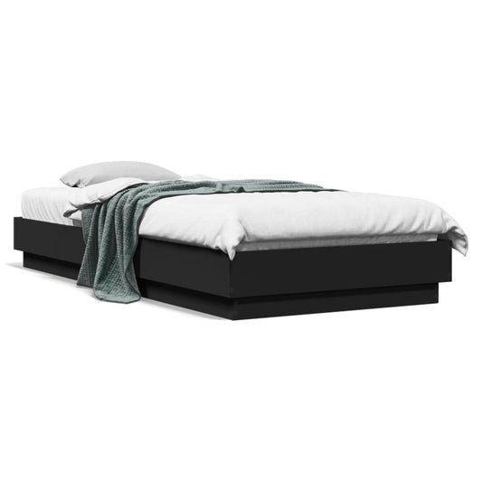 Bed Frame without Mattress with LED Lights Black 100x200 cm