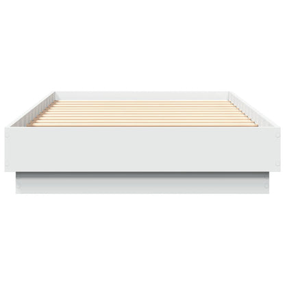 Bed Frame without Mattress with LED Lights White 90x190 cm Single