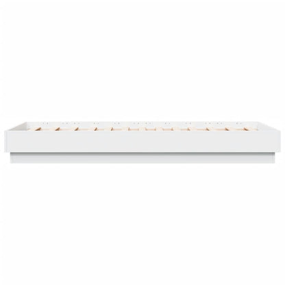 Bed Frame without Mattress with LED Lights White 90x190 cm Single