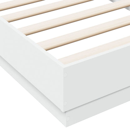 Bed Frame without Mattress with LED Lights White 90x190 cm Single