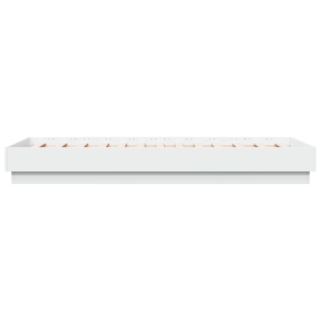 Bed Frame without Mattress with LED Lights White 75x190 cm Small Single