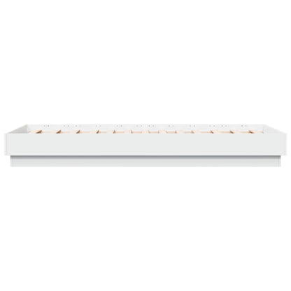 Bed Frame without Mattress with LED Lights White 75x190 cm Small Single