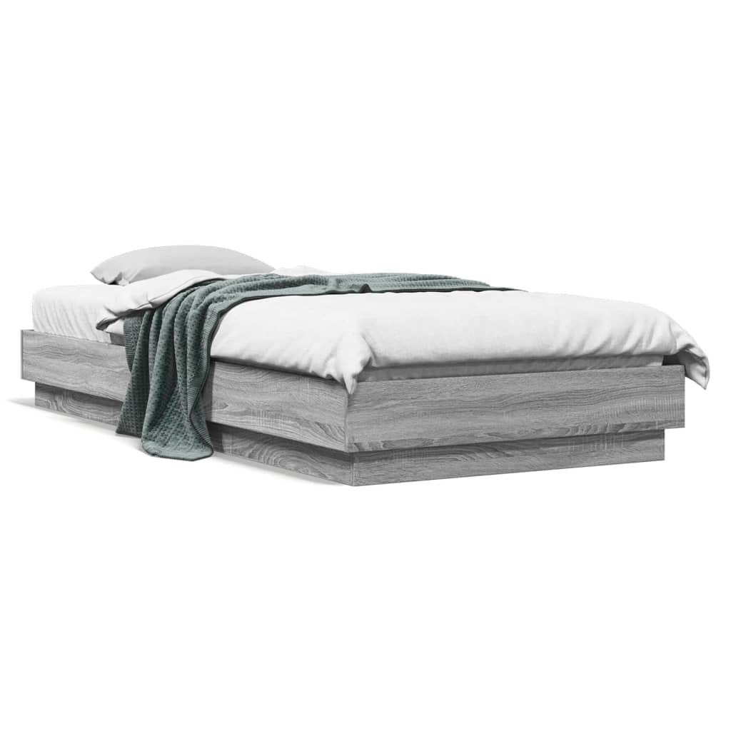 Bed Frame without Mattress Grey Sonoma 100x200 cm Engineered Wood