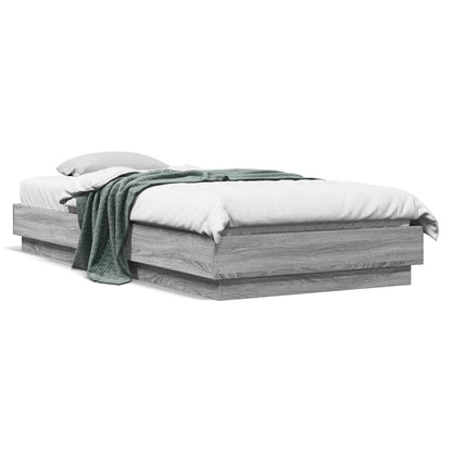 Bed Frame without Mattress Grey Sonoma 100x200 cm Engineered Wood