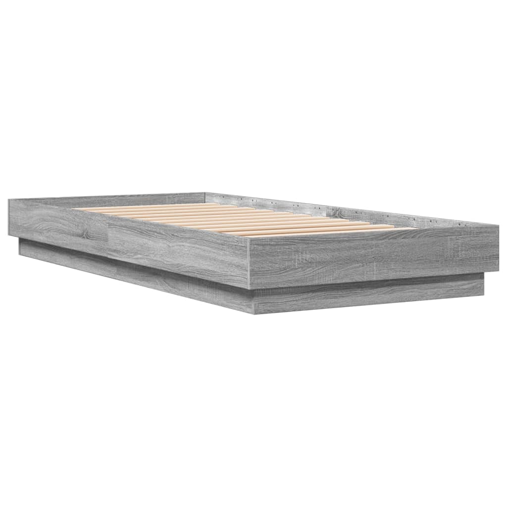 Bed Frame without Mattress Grey Sonoma 100x200 cm Engineered Wood