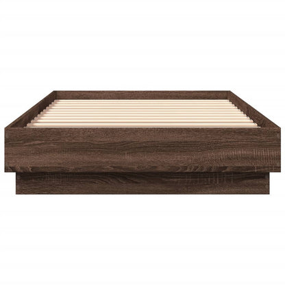 Bed Frame without Mattress Brown Oak 100x200 cm Engineered Wood