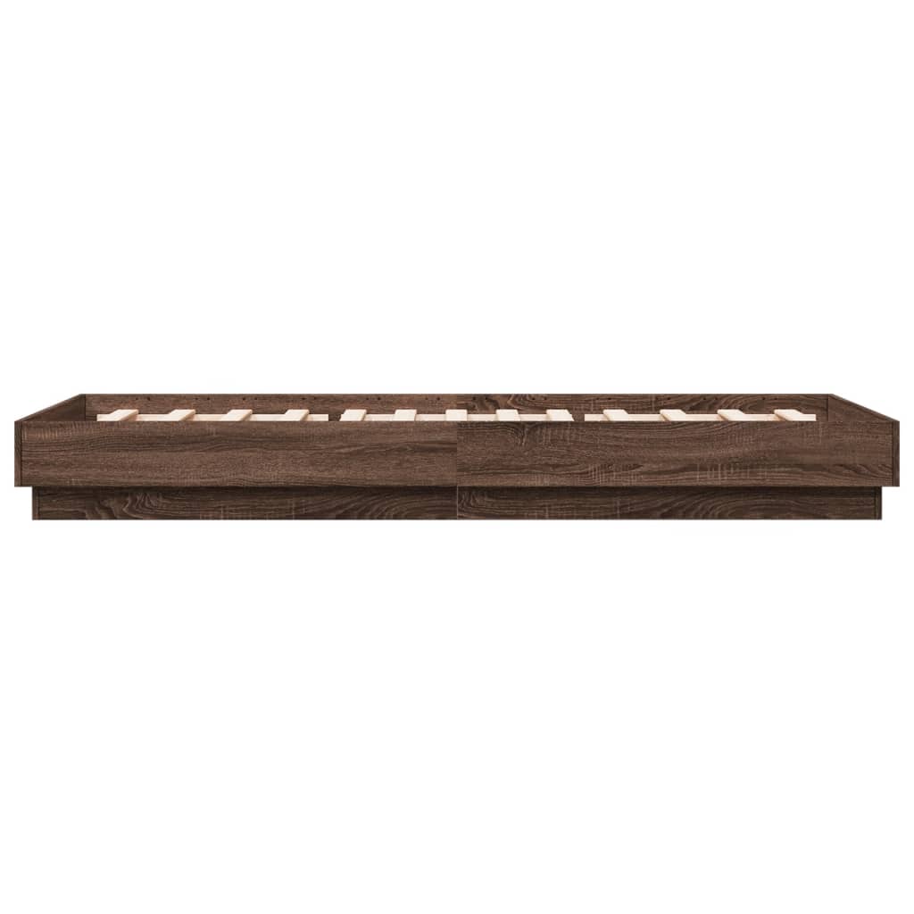 Bed Frame without Mattress Brown Oak 100x200 cm Engineered Wood