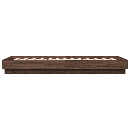 Bed Frame without Mattress Brown Oak 100x200 cm Engineered Wood