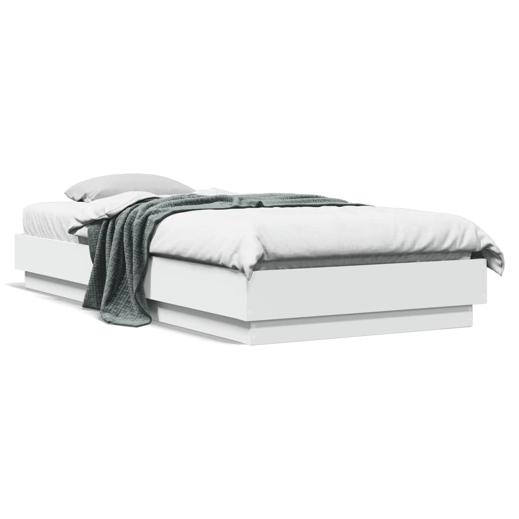 Bed Frame without Mattress White 90x200 cm Engineered Wood
