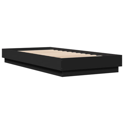 Bed Frame without Mattress Black 90x200 cm Engineered Wood