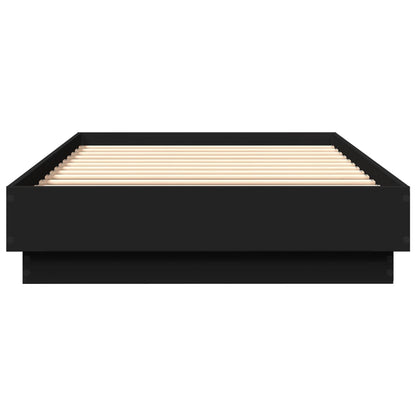 Bed Frame without Mattress Black 90x200 cm Engineered Wood