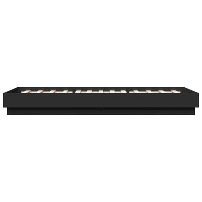 Bed Frame without Mattress Black 90x200 cm Engineered Wood